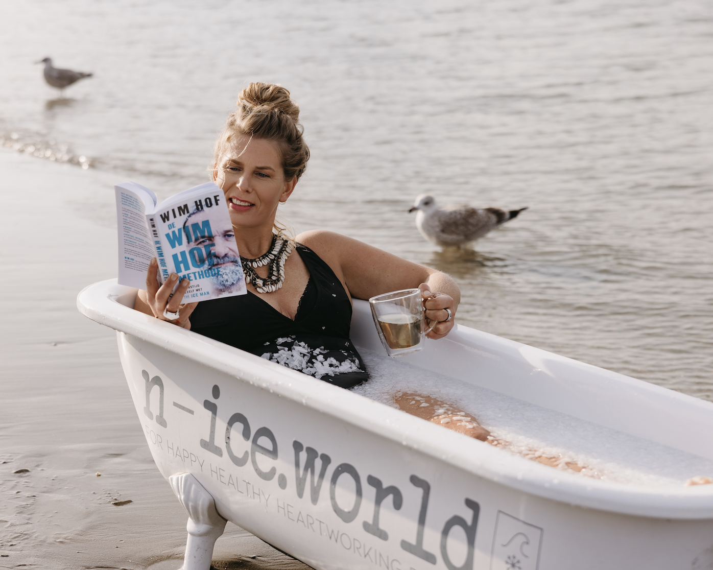 Kim Padding in het ijsbad